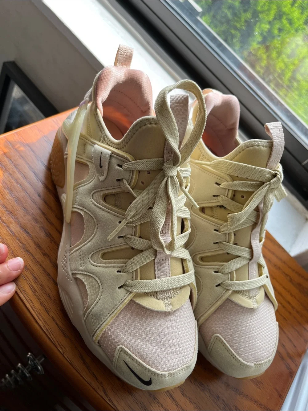 Nike Women’s Cream and Pink Low-Top Sneakers